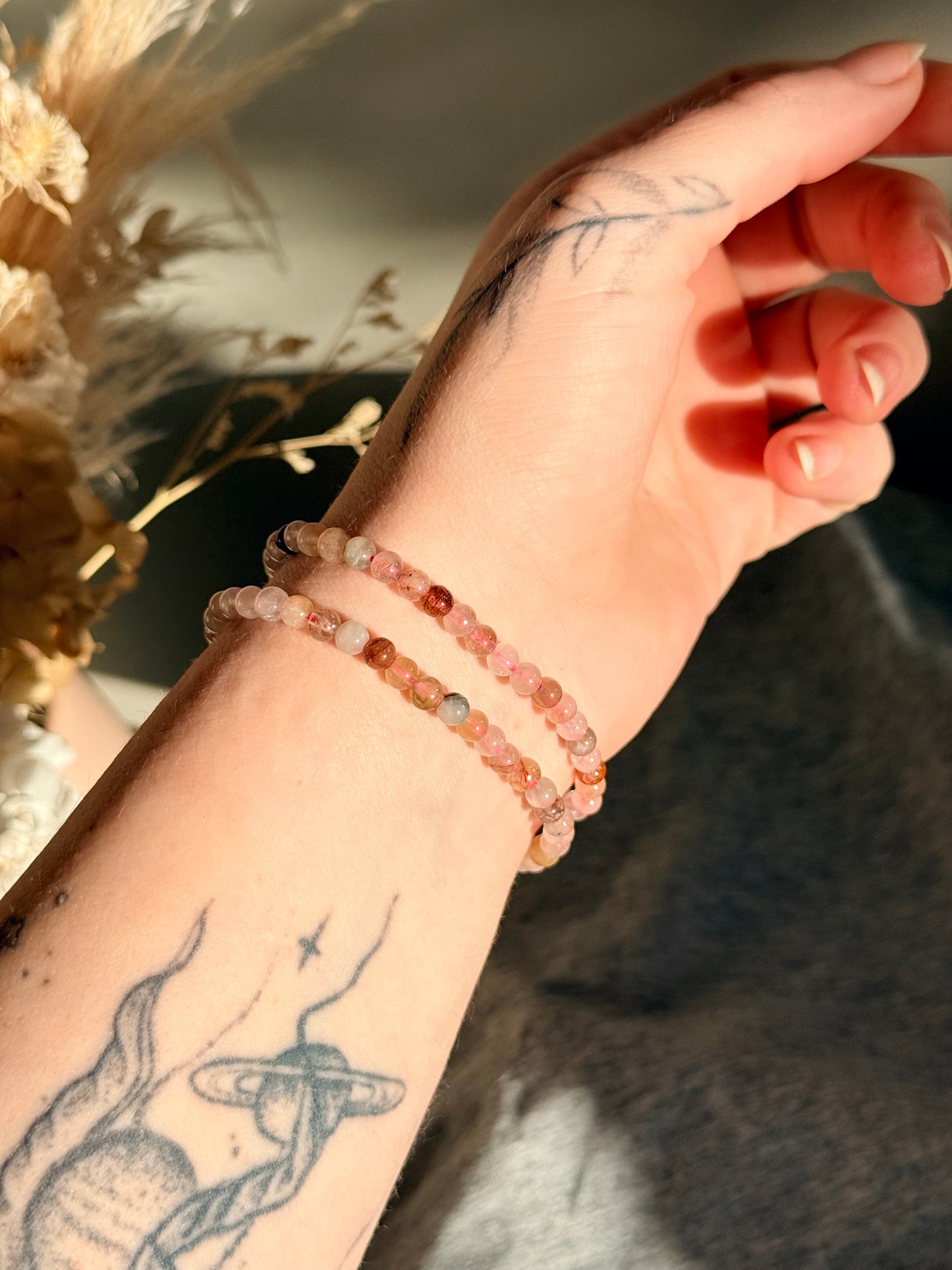 Mixed Quartz and Rutile Bracelets