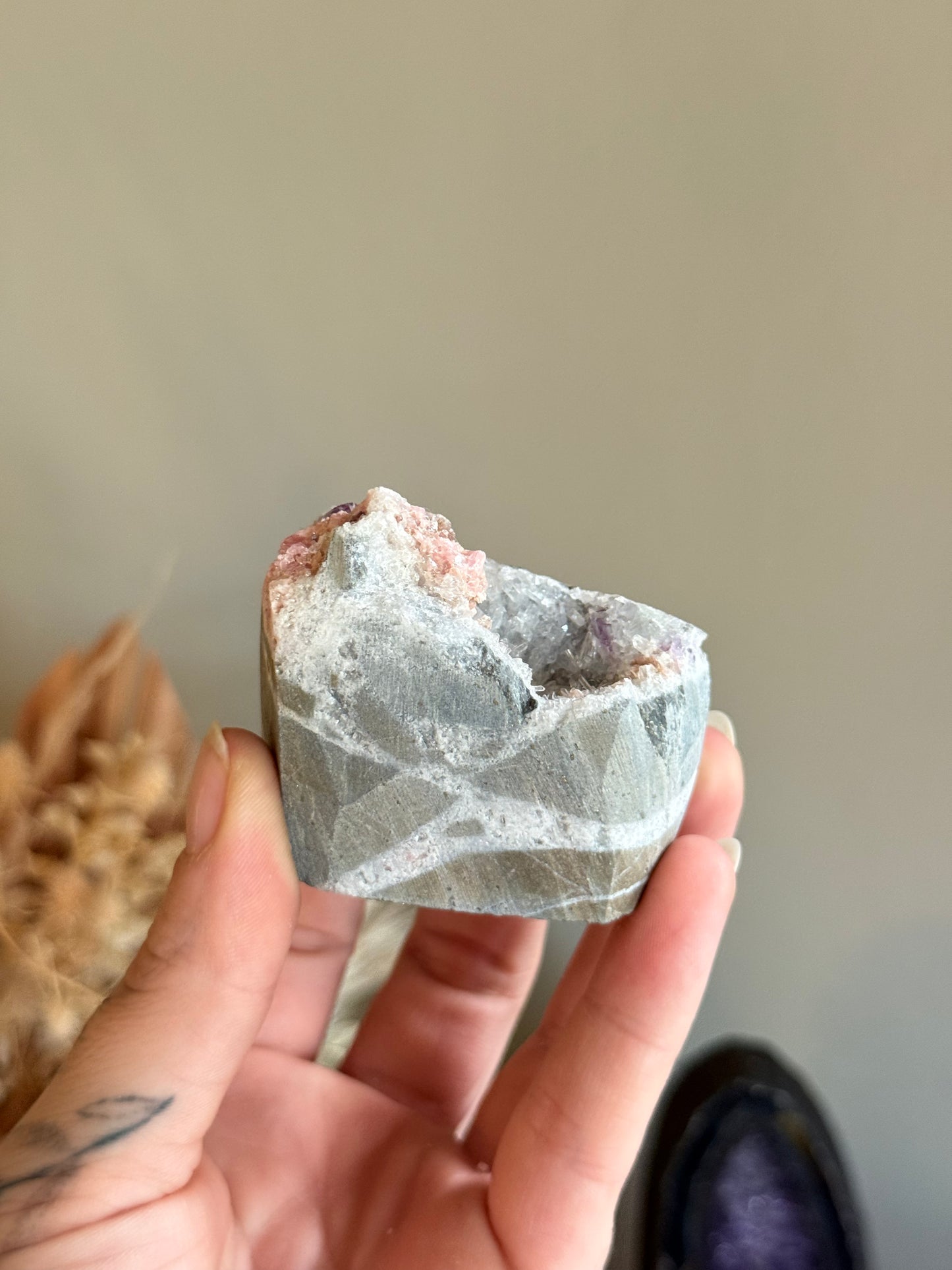 Rhodochrosite, Fluorite and Quartz Cluster