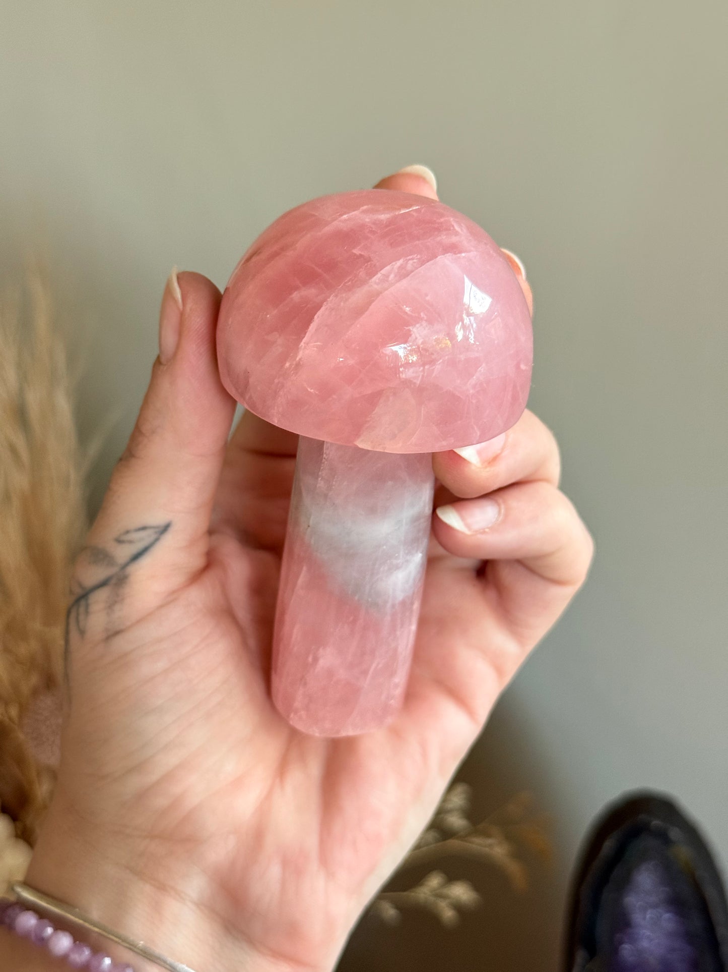 Rose Quartz Mushroom