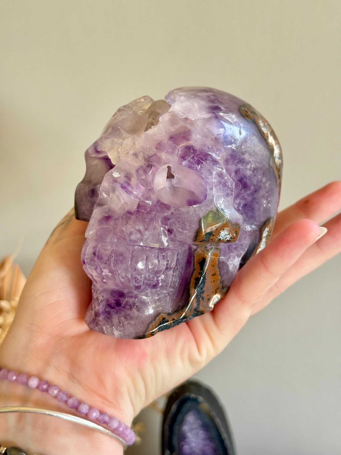 Druzy Amethyst Skull