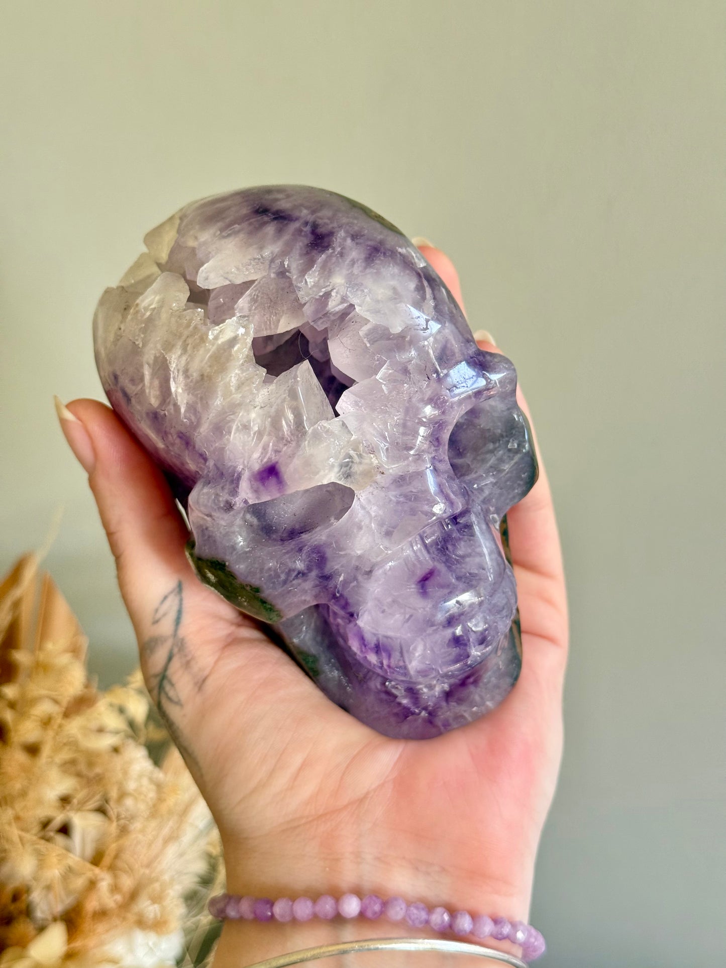 Druzy Amethyst Skull